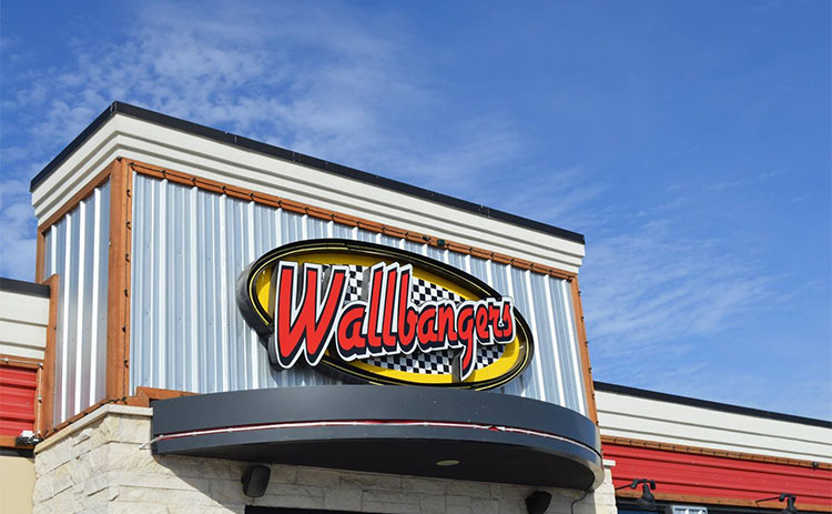 Store sign for the Wallbangers - Burger Bar in McAllen
